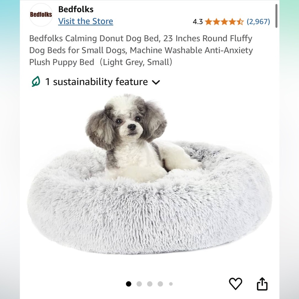 Bedfolks calming donut Dog Bed for small Dogs